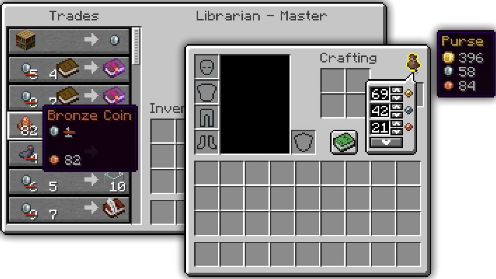 Comprehensive repair adds a currency system to Minecraft (image via Modrinth)